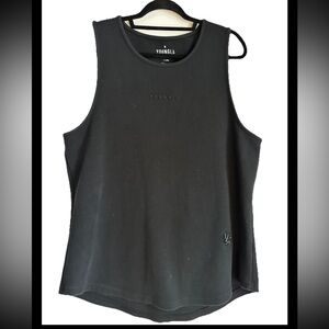 YOUNG LA Unisex Black Sleeveless Branded Tank Gym Heavyweight Top Sz XL
